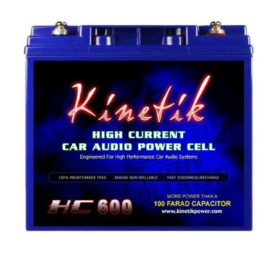 Kinetik HC600 BLU Series 600-Watt 12-Volt High Current AGM Car Audio Power Cell Battery