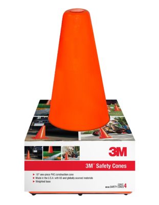 3M 90128-4PK, 18" Professional Quality Non Reflective Safety Cone