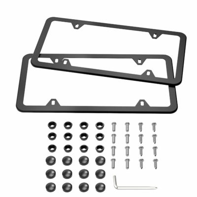 NUMBER PLATE CAR FIXING FITTING KIT SCREWS /& CAP X 12 WHITE YELLOW BLACK CAPS