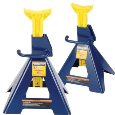 Hein-Werner HW93506 Blue/Yellow Jack Stands, 6 Ton Capacity (Set of 2)