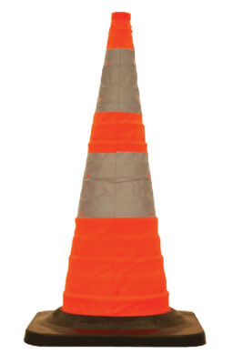 Mutual Industries 17712-1-28 Collapsible Reflective Traffic Cone with Inside Light
