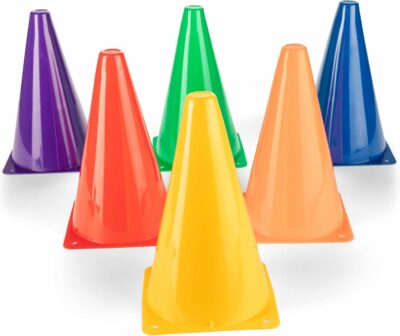 Champion Sports Hi Visibility Fluorescent Plastic Cone Set