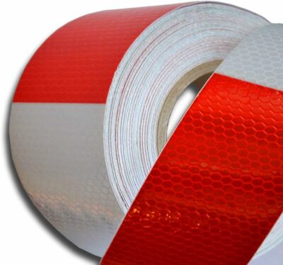 Auto Car Red and White 2" x 150" Safety Reflective Tape