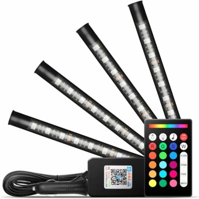 Auxito Car LED Strip Lights, Multi-Colored Music Interior Lights Under Dash Lighting Kit
