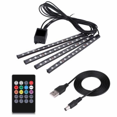 Ditrio 4x12 LED Interior Car Light Bar Multicolor LED Strip