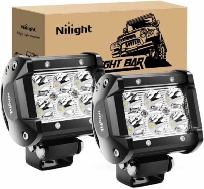 Nilight 2PCS 1260lm 18W Spot Driving LED Lights Bar