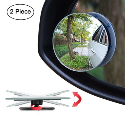 3 Inch Convex Blind Spot Mirror Aluminum Frame w//Adhesive Set of 2