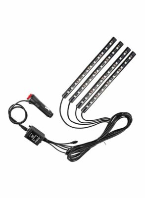 Wsiiroon 4pcs 48 LED Multicolor Music Car Interior Lights Lighting