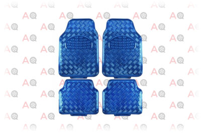 BDK MT-641-BL Universal Fit 4-Piece Metallic Design Car Floor Mat - (Blue)