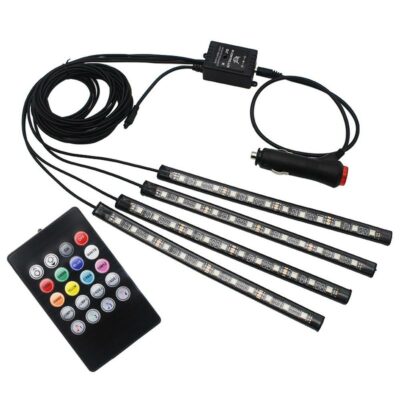 Elgary-US 8 Color RGB 72-LED Multicolor Music Car LED Strip Wireless Remote Control