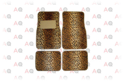 Plasticolor 001440R01 Universal-Fit Leopard Wild Skinz Front and Rear Floor Mat - Set of 4