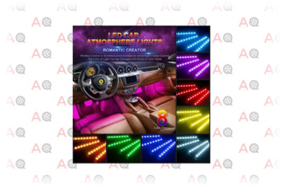 Wsiiroon 4pcs 48 LED Multicolor Music Car Interior Lights Lighting