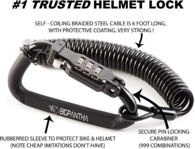 Motorcycle Helmet Lock And Cable