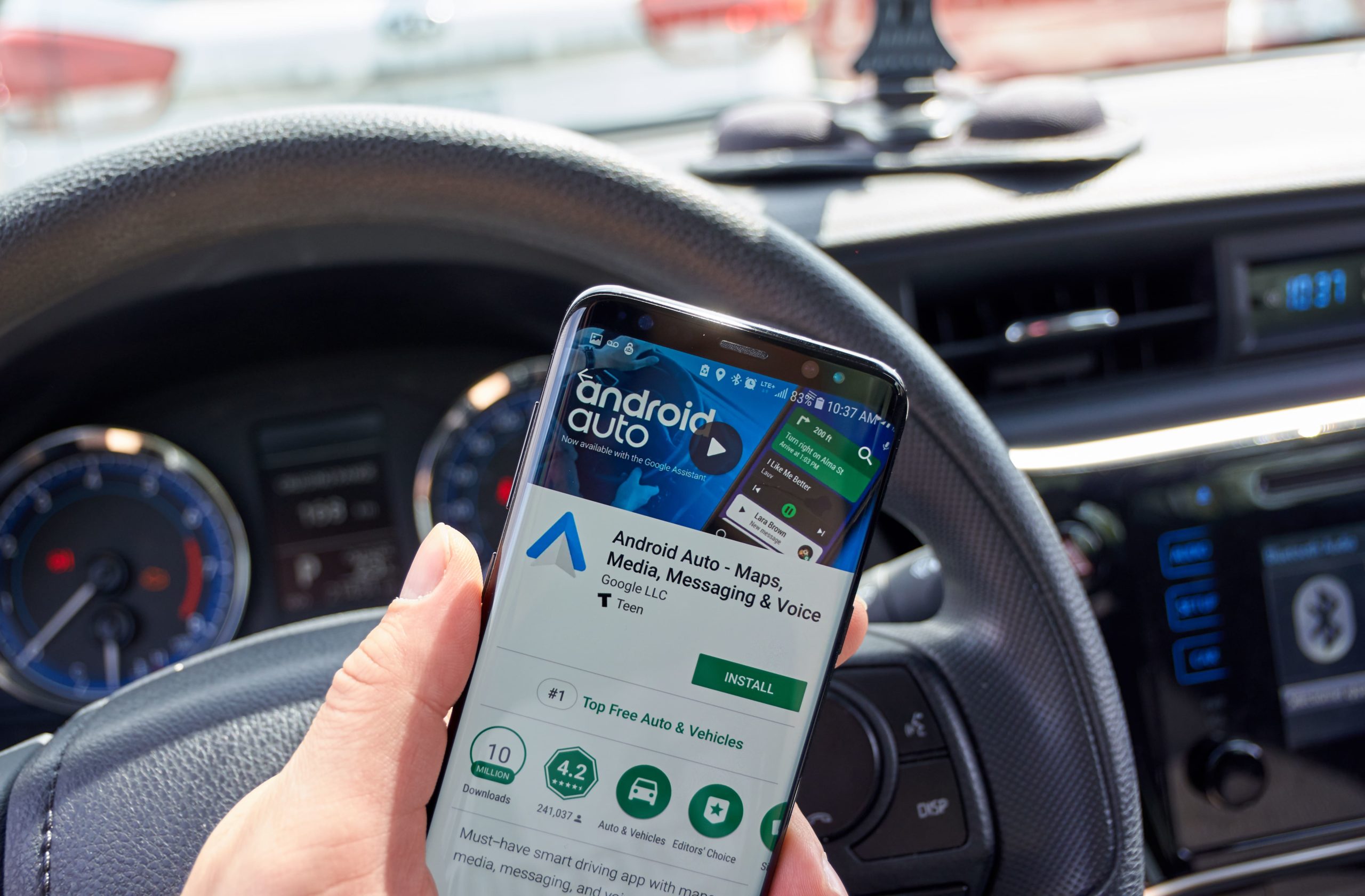 android auto being used with bluetooth to a car stereo