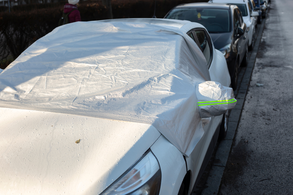 frost guard windshield cover on car