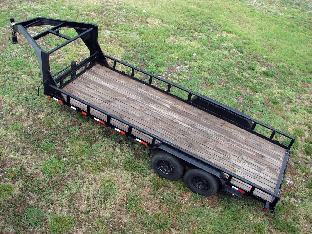 A commercial gooseneck trailer